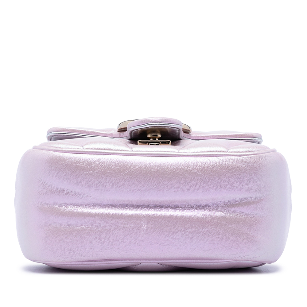 Pre-Loved Gucci Mini GG Marmont Matelasse Iridescent Calfskin Flap Crossbody - Picture 3 of 5